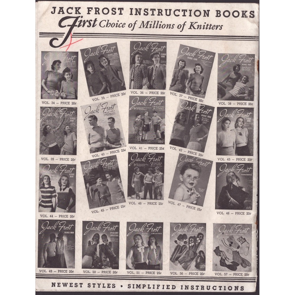 Vintage Jack Frost Volume 46 Sweaters Mittens Knitting Pattern Book Boys Girls - Picture 2 of 2